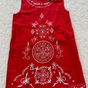 babyGap Girls red/orange Embroidered Sleeveless Shift Dress Size 5